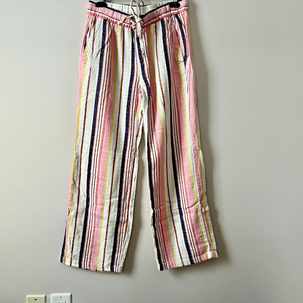 Cute Old Navy XS Striped Drawstring Waist, Linen Blend Wide Leg Pants - Size XS - Picture 2 of 6
